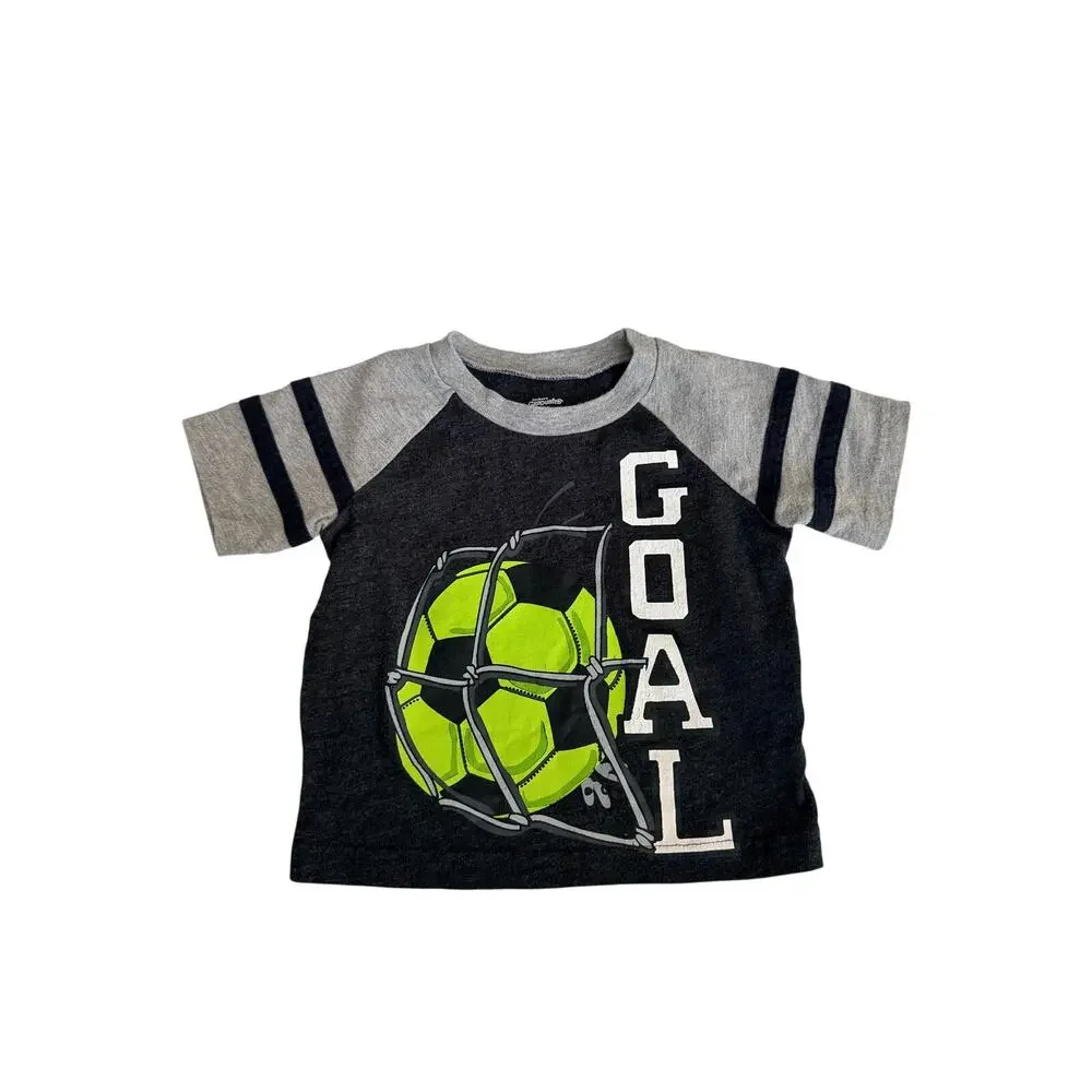 Adorable Garanimals Boys Soccer Goal Raglan Tee - Size 12 Months!